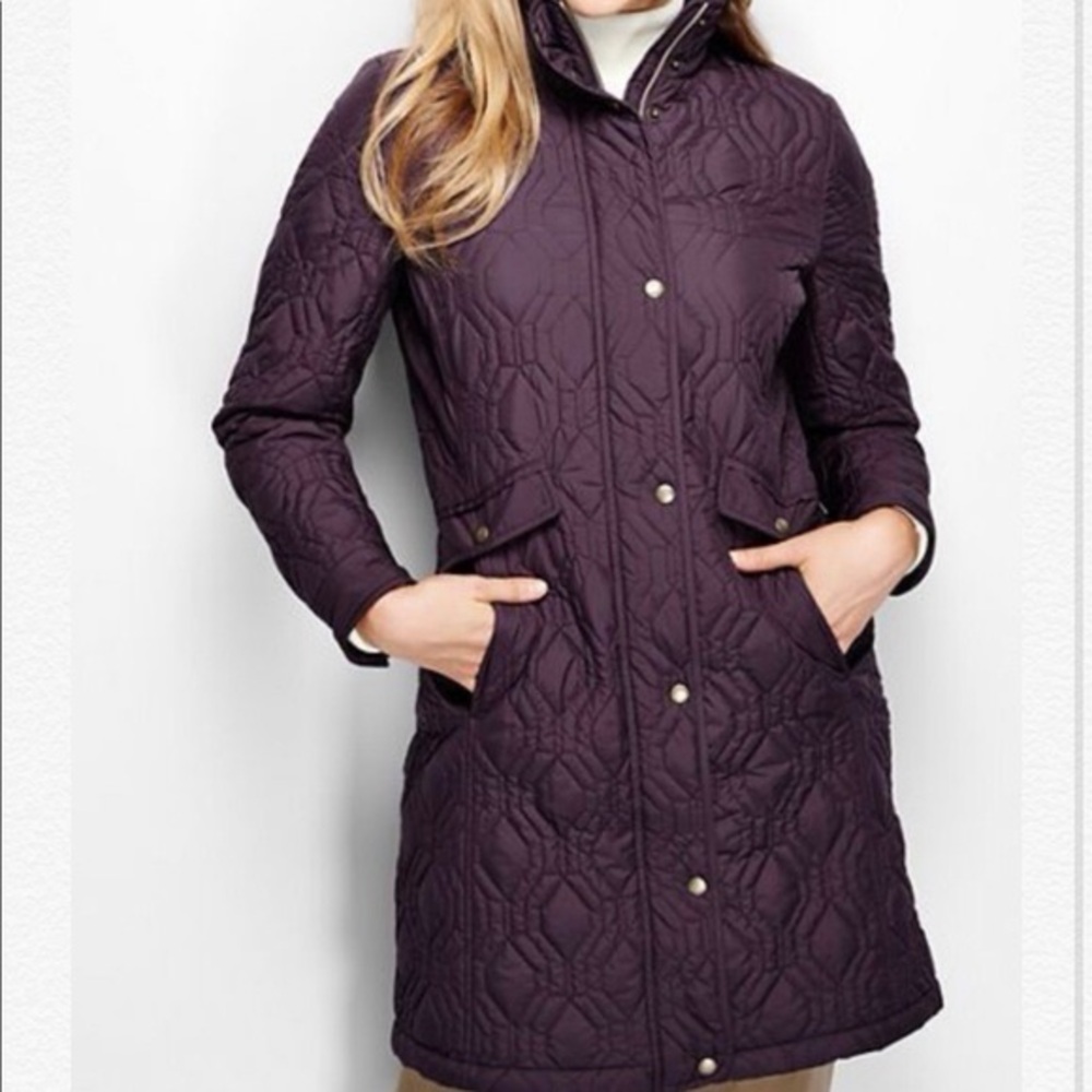 Lands’ End Primaloft Long Quilted Jacket